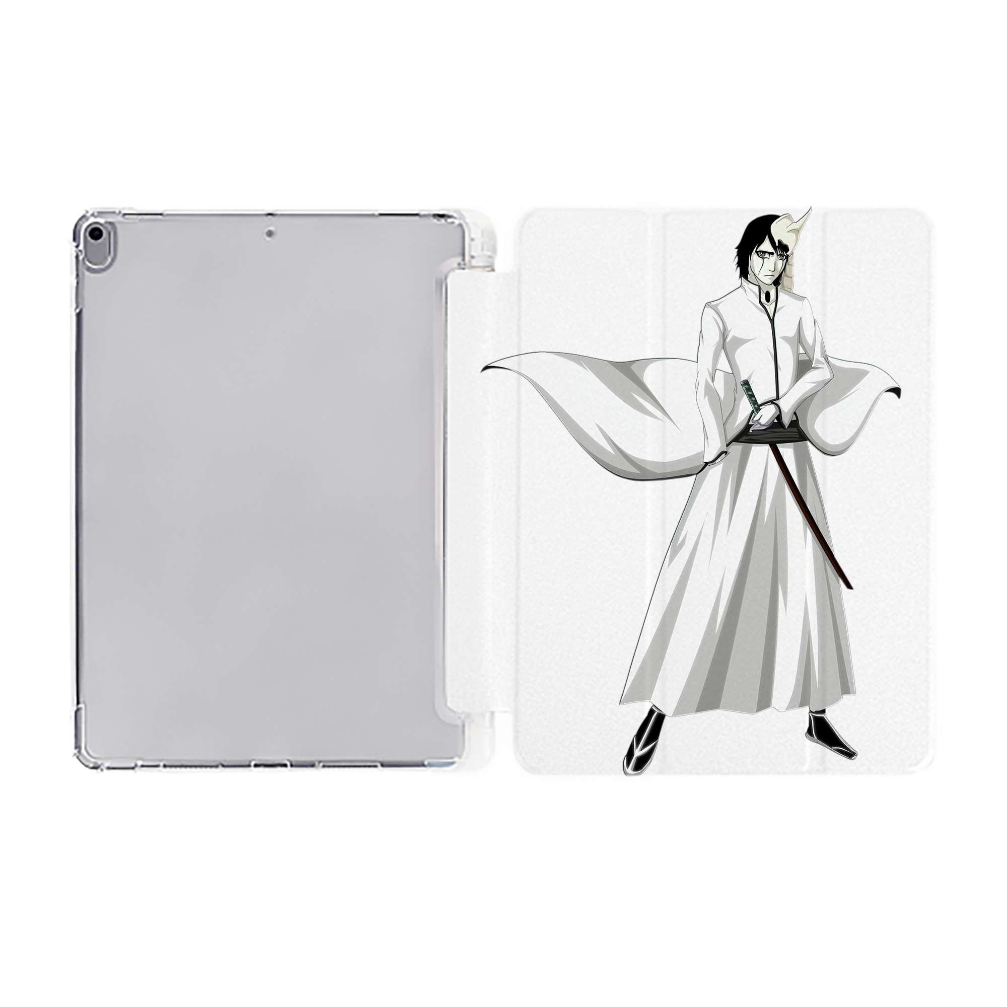 （画像用） ブリーチ ウルキオラ·シファー BLEACH Ulquiorra cifer IPad ケース ペン収納付き 三つ折りスタンド PUレザー×シリコン 対応機種9.5/10.5/10.9インチ